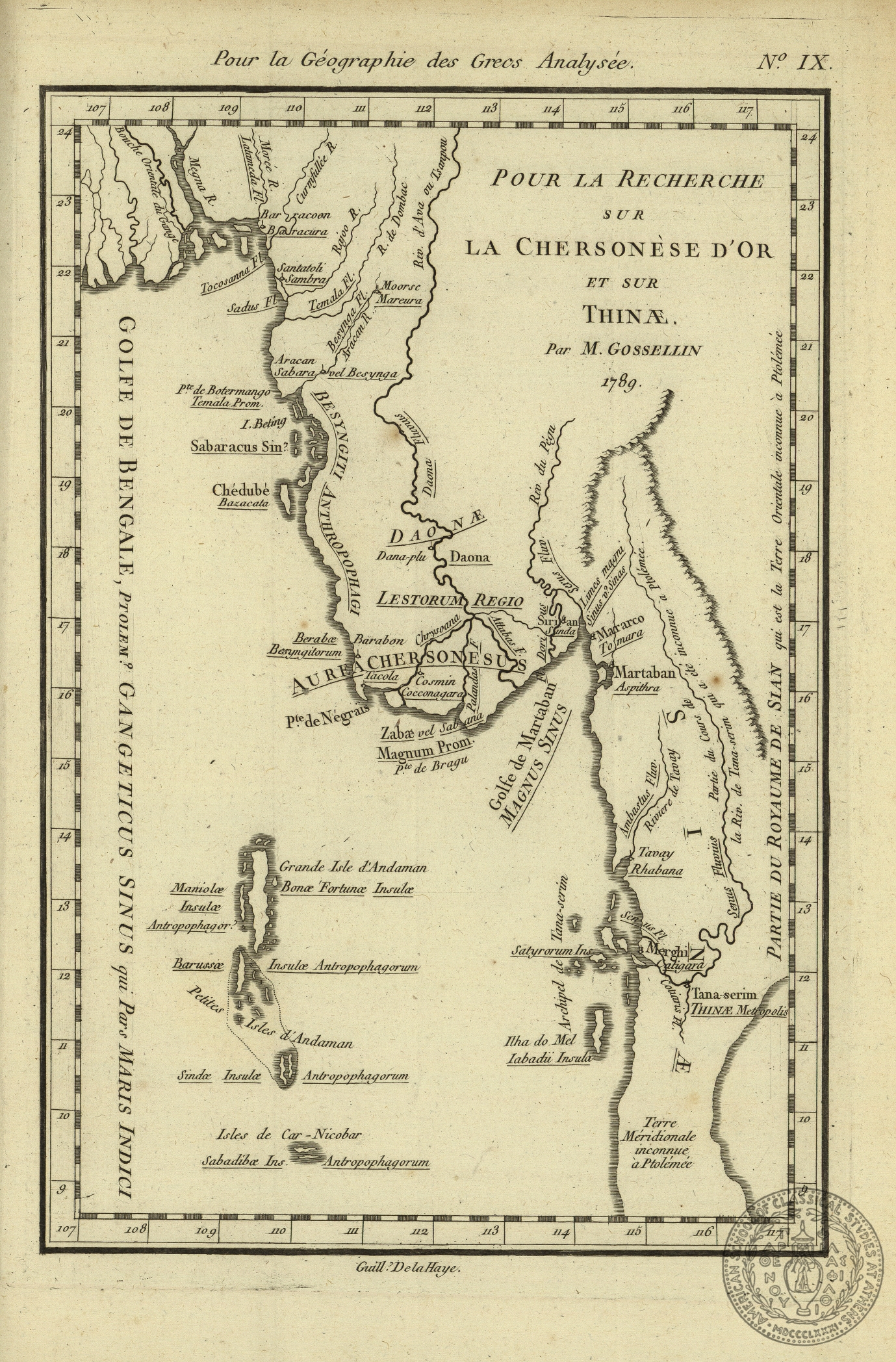 Pour la recerche sur la Chersonese d' Or et sur Thinae